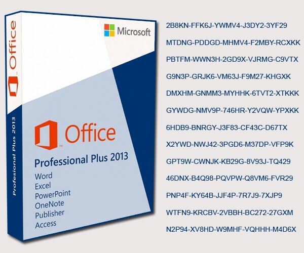 Microsoft Office 2013 Professional Plus Serial Key List